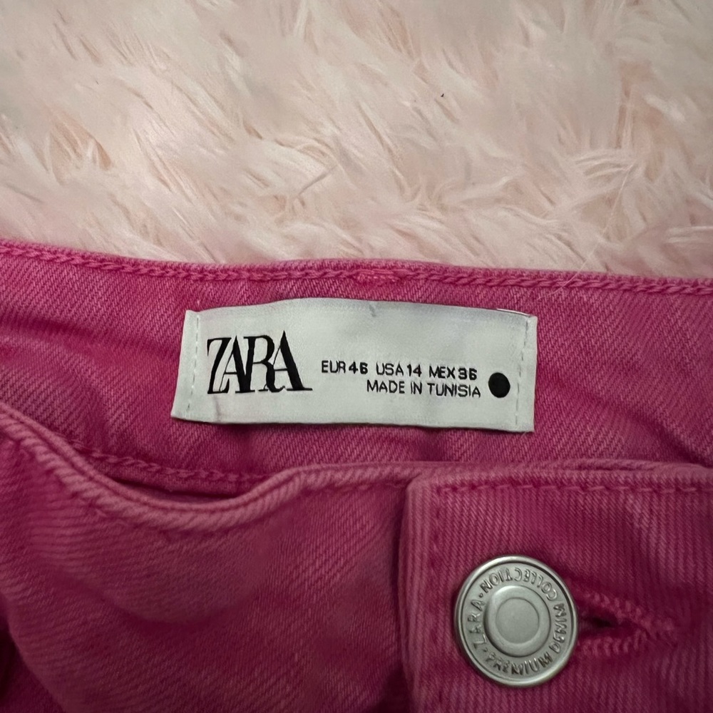 Pink high waist Zara jeans in size 14.